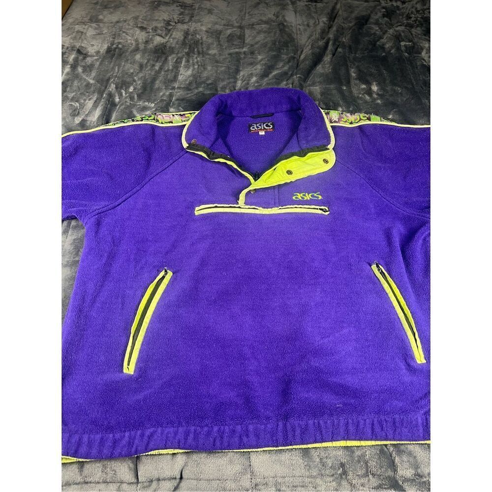 Vintage ASICS quarters‎ zip pull over sweater size M